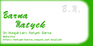 barna matyek business card